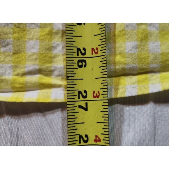 Talbots Womens Yellow Gingham Cotton Blouse L With Button Details & Long Sleeve - Picture 5 of 7